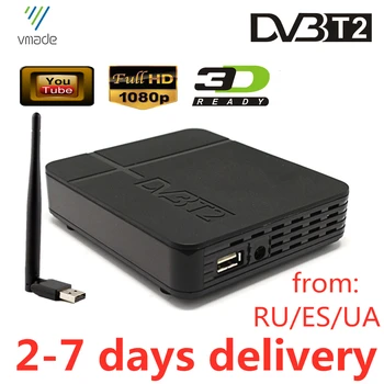 

TV BOX Europe DVB T2 Full HD TV receiver tuner digital television integrated Set top boxes Support h.264 decoder Youtube by WIFI