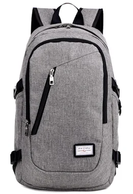 Студенческая школьная сумка унисекс с usb зарядным портом, бизнес водостойкий 17 дюймовый рюкзак для ноутбука, 3 цвета - Цвет: Серый