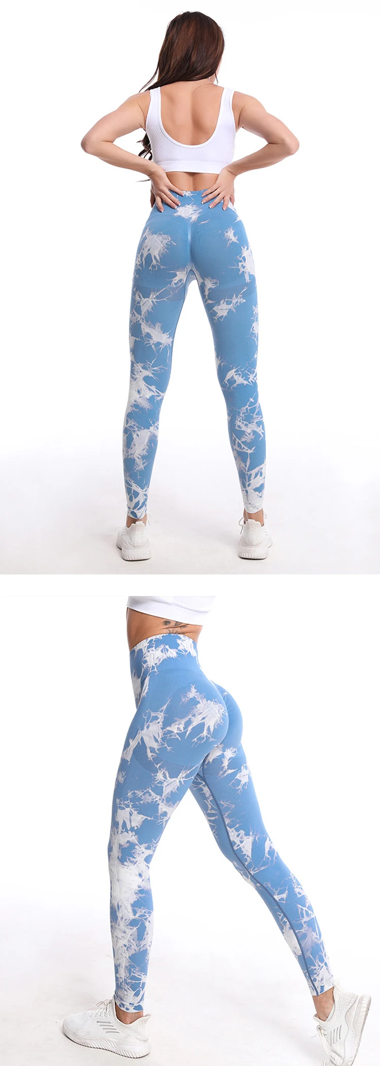 ASHEYWR New Sexy Tie Dye Leggings Seamless Women High Waist Printed Fitness Leggins Slim Elastic Workout Jeggings Woman seamless leggings