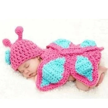 

Newborn Baby Swaddles Photography Props Outfits Lovely Insect Animal Boy Girl Infant Wrap Knitted Outfits Baby Blanket