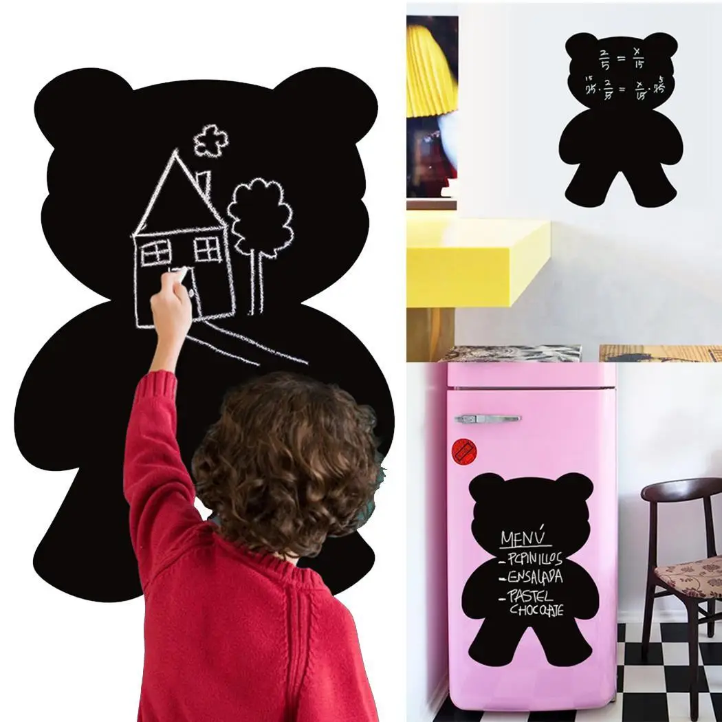 

Chalkboard Paper Blackboard PVC Self-adhesive Bear Wall Sticker rentals, office, schools, home office, etc.