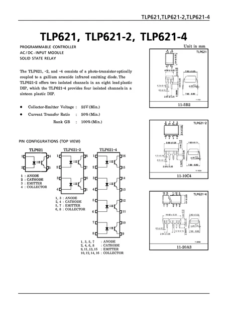 Optocoupler TLP621-2 THT - 2 Canali, Uscita Transistor, Tensione Isolamento 5kV, DIP8 - Foto 5