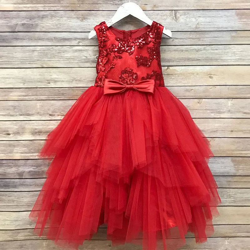 

2018 Childrenswear Formal Dress Girls Sequin Children Princess Tutu Dresses of Bride Fellow Kids Wedding Dress