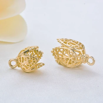 

10pcs 4*8.69/11*21mm Fashion Flower Beads Charm Pendants for Necklace Bracelets DIY Jewelry Accessories Hairpin Material