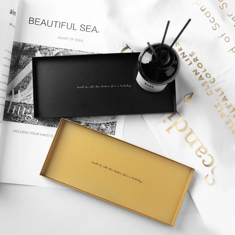 

Rectangle Metal Office Storage Plate Minimalist Chic Scandinavian Nordic Desk Sundries Food Jewelry Storage Tray Organizer Decor