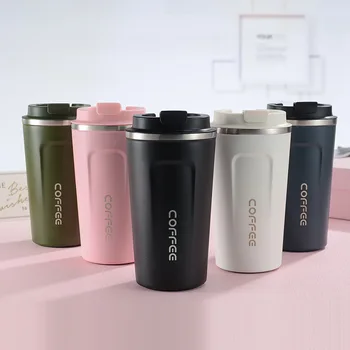 

ZOOOBE 380/510ML Thermos Coffee Mug Double Wall Stainless Steel Travel Portable Leak_Proof Thermo Car Mug Thermo Cup for Gift