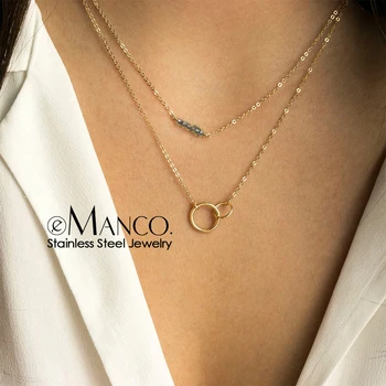 

eManco 316L Stainless Steel Necklace for women White Imitation pearls Choker Necklace Gray Crystal Necklace Jewelry