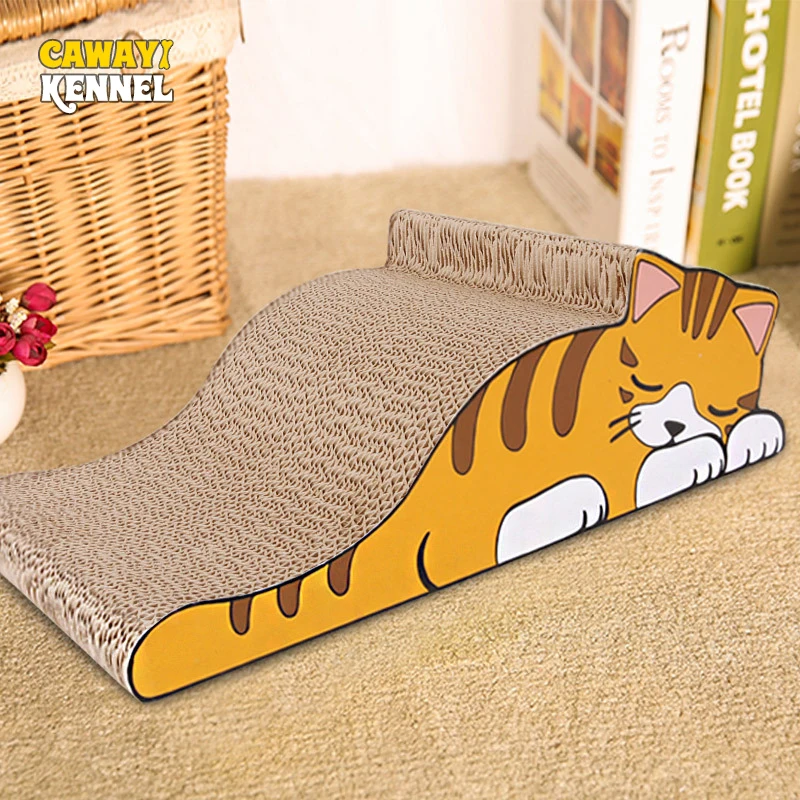 CAWAYI KENNEL Pet Cat Paper Scraper Board Kitten Scratching Post For Cats Scratcher rascador