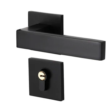 

Black Simple Mute Door Lock Set Durable Reversal Door Lock Kit For 35-50mm Doors Zinc Alloy Handle Home Living Room Bedroom