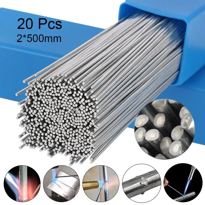 Barra de soldadura de aluminio en polvo, barra de soldadura de brazo de 1,6/2MM, baja temperatura, 10/20 piezas