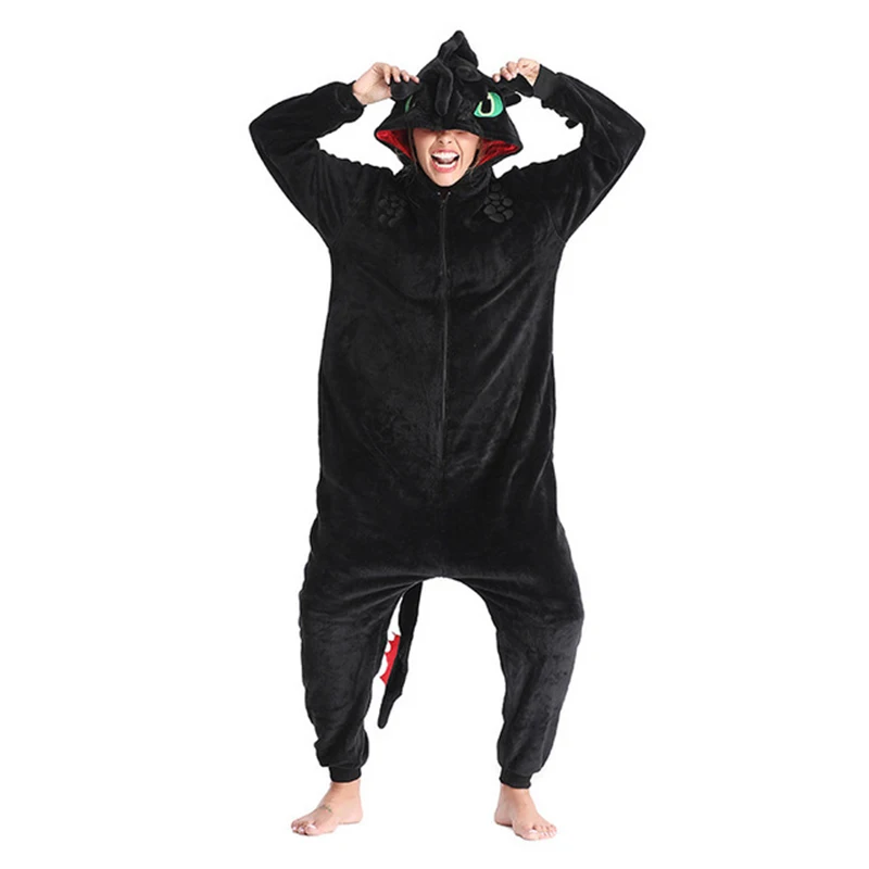 How to Train Your Dragon Toothless Anime Animal Onesie Cosplay Women Kids Train Your Night Fury Flannel Pajama E46762AC How to Train Your Dragon Toothless Anime Animal Onesie Cosplay Women Kids Train Your Night Fury Flannel Pajama E46762AC
