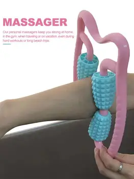

NEW U Shape Trigger Point Massage Roller for Arm Leg Neck Muscle Tissue for Fitness Gym Yoga Pilates Sports 4 Wheel