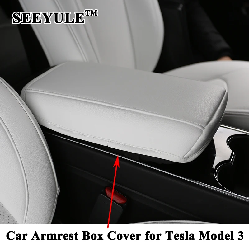 1 шт. Декоративная кожаная накладка на подлокотник Tesla Model 3|Чехлы автомобильные