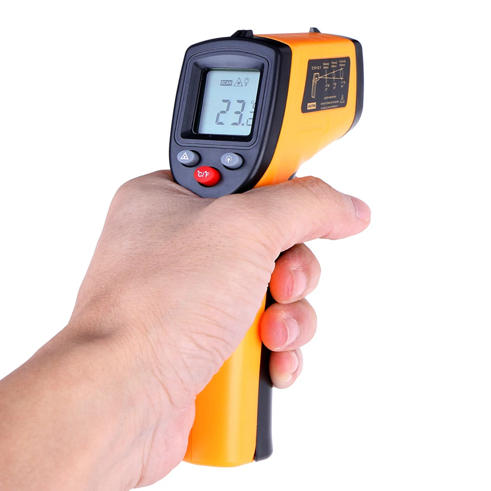 

Noncontact LCD Display Digital Infrared Themperature Pyrometer IR Laser Point with Data Holding High Precision Body Sensor