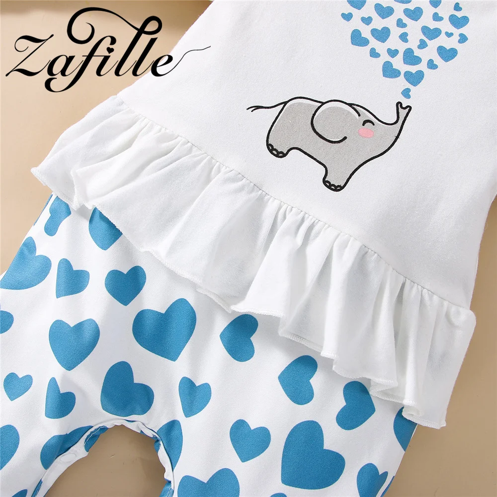 cheap baby bodysuits	 ZAFILLE Sweet Newborn Overalls For Kids Girls Clothing Heart Elephant Printed Baby's Rompers Girls Cute Jumpsuit Infant Outfits Cute Infant Baby Girls Romper