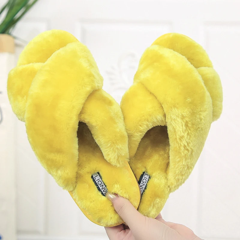 

2020 New Natural Sheepskin Fur Slippers Fashion Female Winter Slippers Women Warm Indoor Slippers Soft Wool Lady Home Shoes