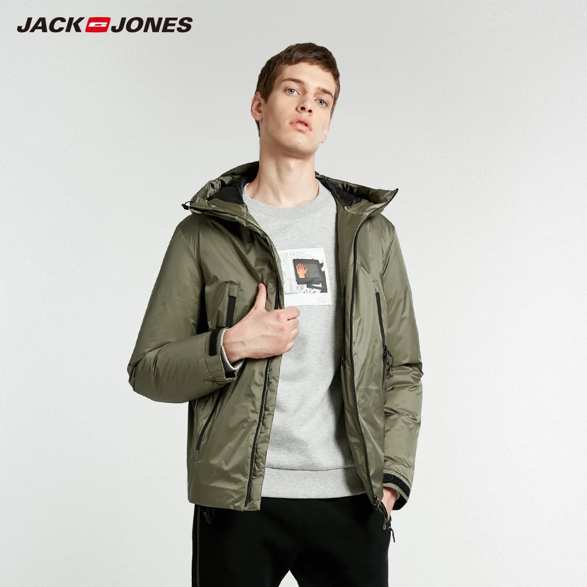 JackJones мужская повседневная спортивная куртка с капюшоном | 218412528 - Цвет: Myrtle Green