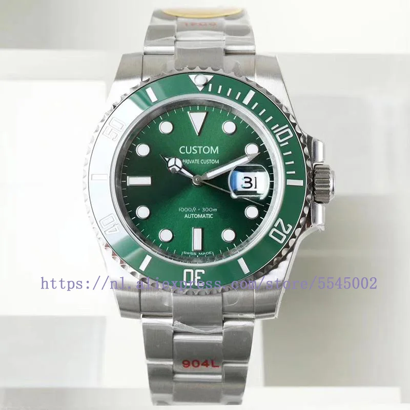 

Miyata 8215 designer brand 40 mm self-winding stainless steel sapphire glass case waterproof green dial luminous watch men