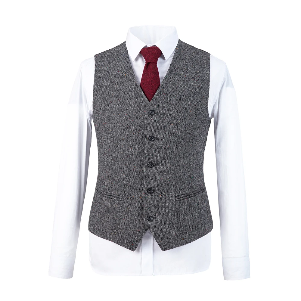 Men's Tailor dark gray overcheck Suit Sets Wedding Dress Suit Groom Wear Tuxedo Jacket With Pant(Jacket+bowtie+Pant