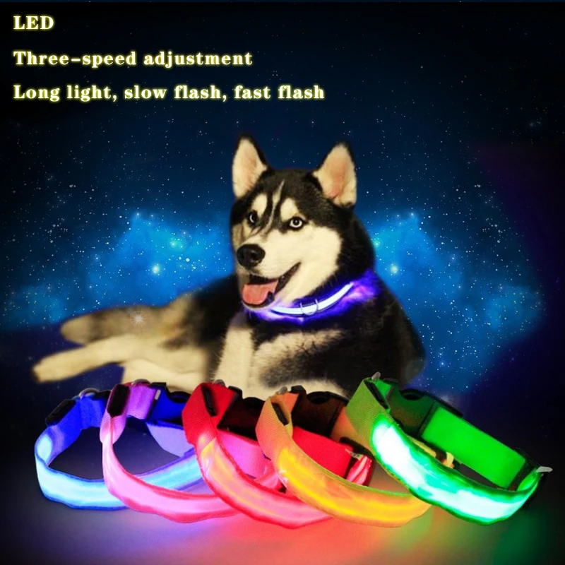 

Pet LED Solid Color Collar Waterproof Illuminated Dog Collar Anti-lost/avoid car accidents Safety Premium pet supplies