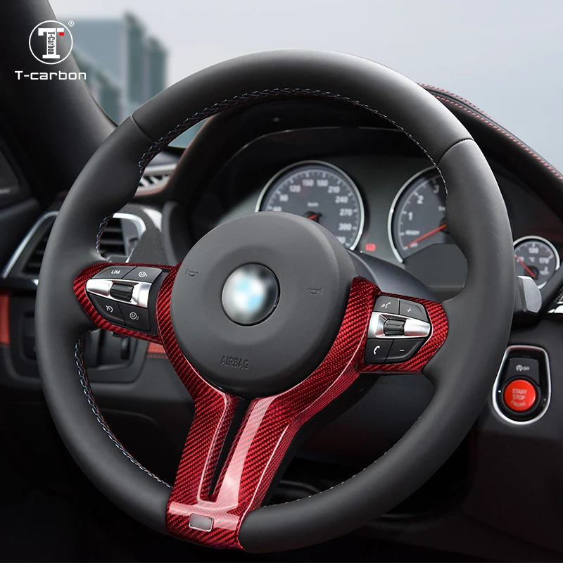 Garniture de couverture de volant de voiture en fibre de carbone,  remplacement d'autocollant décoratif pour BMW M2 M3 figuré M5 X5M F châssis  - AliExpress