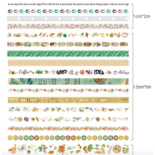 20pcs/set Decorative Lovely Tape Set Sea and Forest Series Paper Stickers School Stationery Scrapbooking Supply Student Gift - Цвет: 006