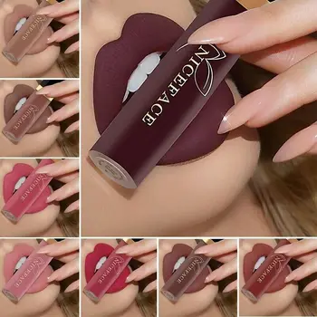 

NICEFACE Red Lip Gloss Waterproof Velvet Matte Liquid Lipsticks Tube Long Lasting Nude Lip Tint Women Makeup Cosmetics Gift