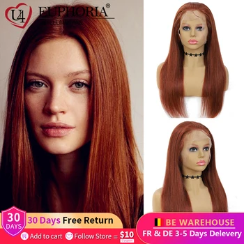 

Long Straight 13X4 Lace Front Human Hair Wigs Brown 33 Brazilian Remy Lace Frontal Wigs Ombre Burg 99J 27 Bob Lace Wigs EUPHORIA