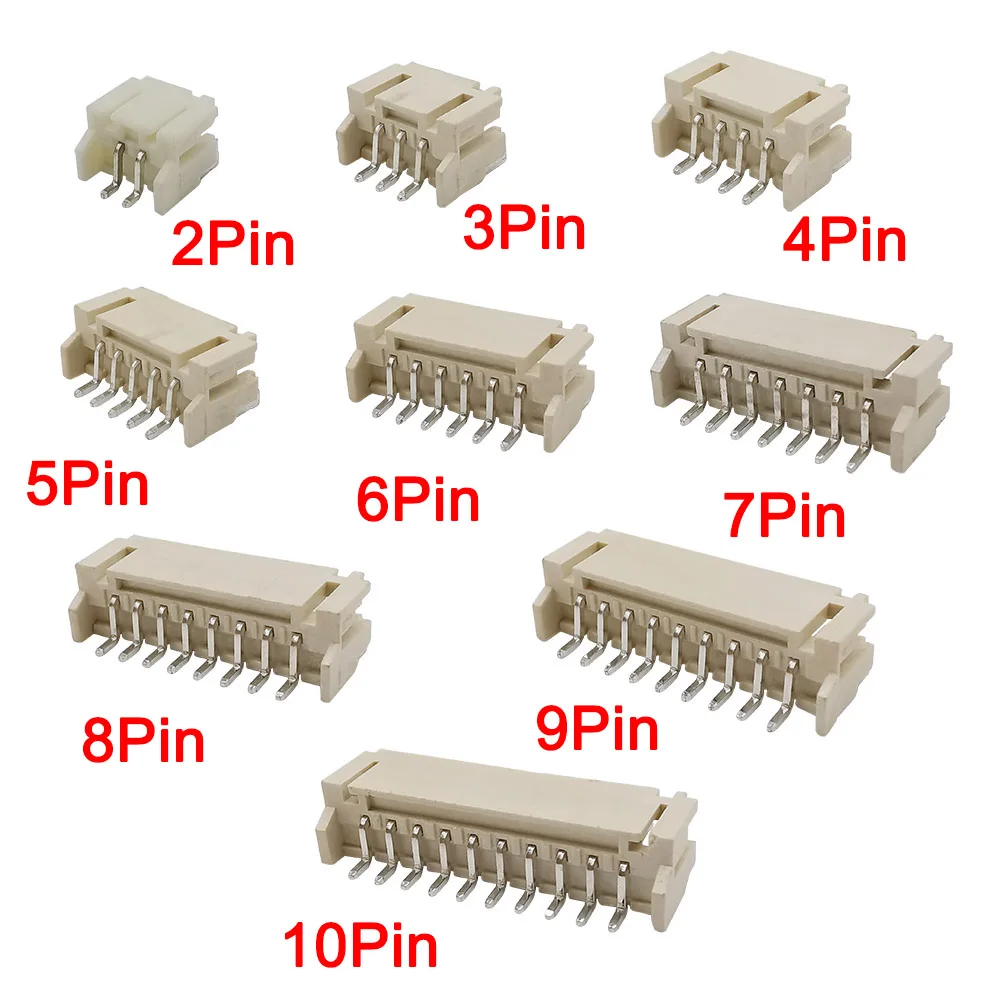 Сложенный горизонтальный разъем SMD JST PH2.0 2-10Pin шаг 100 мм 2-10P 2 0 шт./контактный штекер