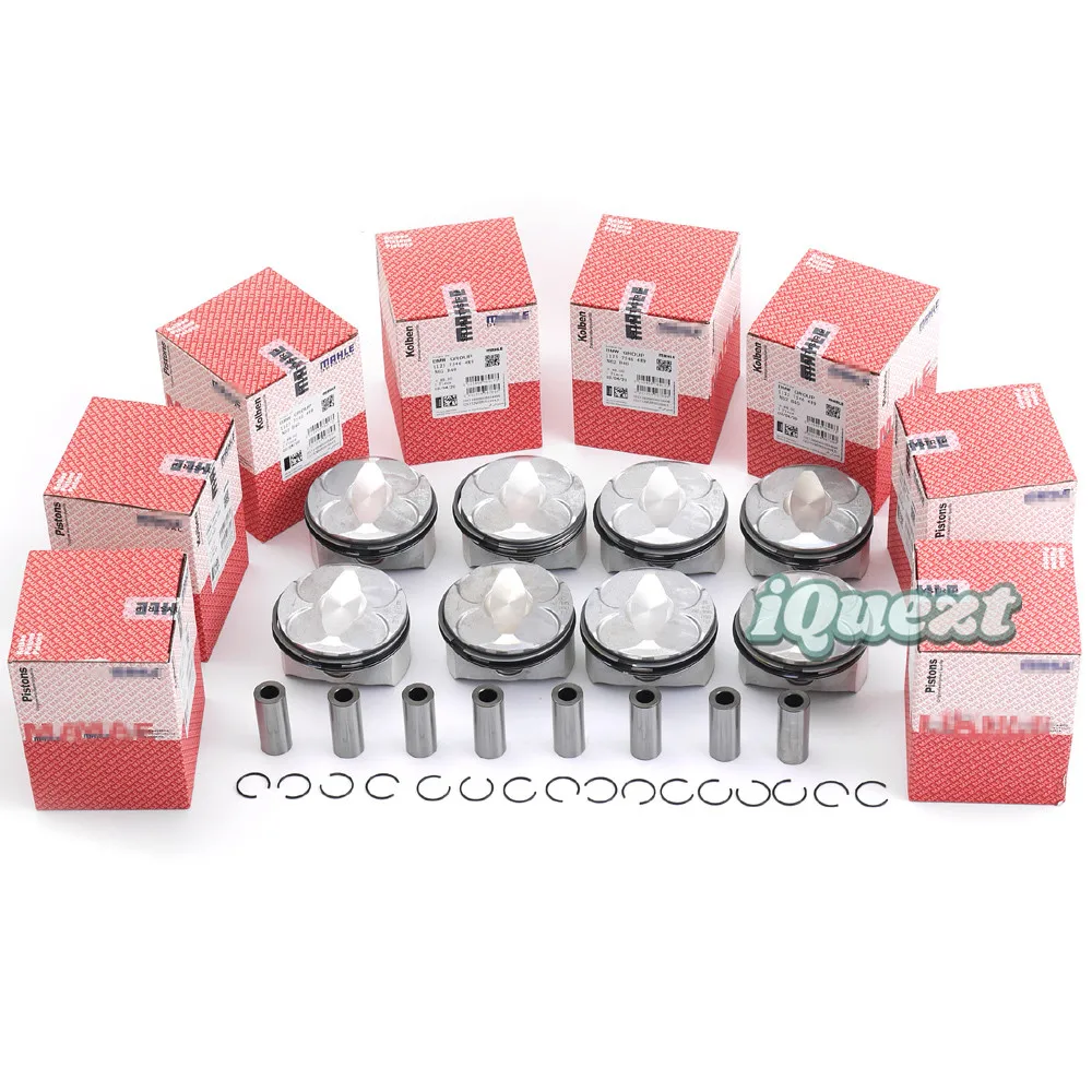 

8x Pistons & Rings Set Mahle Φ87mm 11257546489 for BMW 540i 740i E60 E65 E66 N62B40 4.0L V8 3996CC Naturally Aspirated