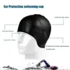 Adults High Elastic Swimming Caps Men Women Waterproof Swimming Pool Cap Protect Ears Long Hair Large Silicone Diving Hat 5