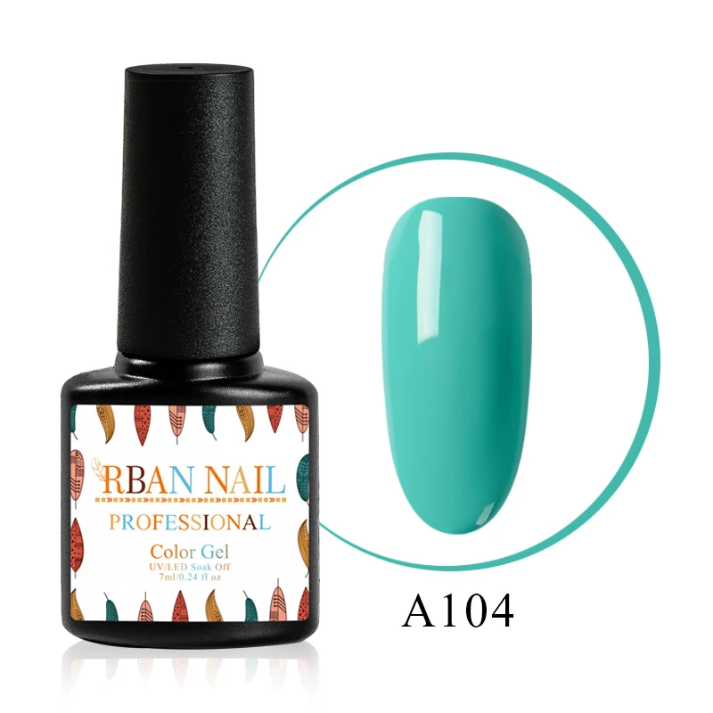 RBAN NAIL 7 мл Цветной Гель-лак для ногтей мятный зеленый цвет серия УФ-гель лак Полупостоянный замачиваемый УФ Гель-лак для ногтей - Цвет: M30104