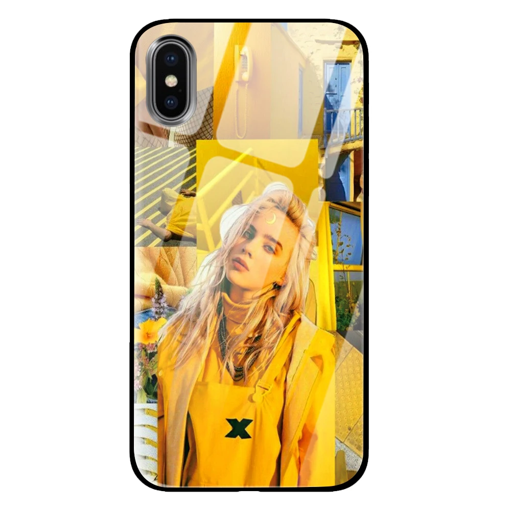 Billie Eilish для iPhone 5 5S SE 6 6s 7 8 Plus X XS Max XR закаленное стекло чехлы для телефонов - Цвет: 10