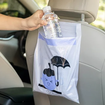

15Pc Disposable Self-Adhesive Anti-leaking Car Trash Bags Rubbish Holder Biodegradable Garbage Storage Bag for Auto Vehicle
