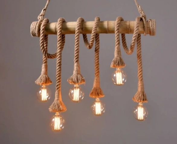 Винтаж веревки подвесной светильник лампа Лофт творческая личность промышленного Эдисон лампы Американский Стиль для Гостиная