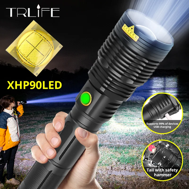 Новый светодиодный фонарик XHP90 18650 XHP70.2 масштабируемый 26650 Кемпинговый фонарь