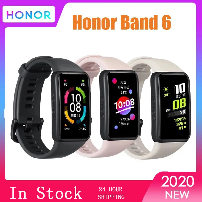 Honor Band 6 Bracelet Smart Watch Band 1.47 inch AMOLED Touch Screen Heart Rate Monitor Amoled Sleep Nap Stress SmartWatch