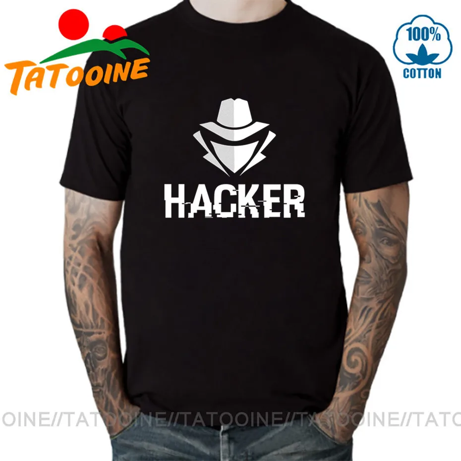 Футболка с компьютерным хакером homme Новейшая модная футболка мультяшным