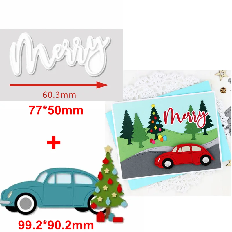 Диск Merry Xmas Tree Home металлические Вырубные штампы Merry Word& Car& Xmas Tree вырубные для изготовления открыток DIY Новые ремесленные открытки