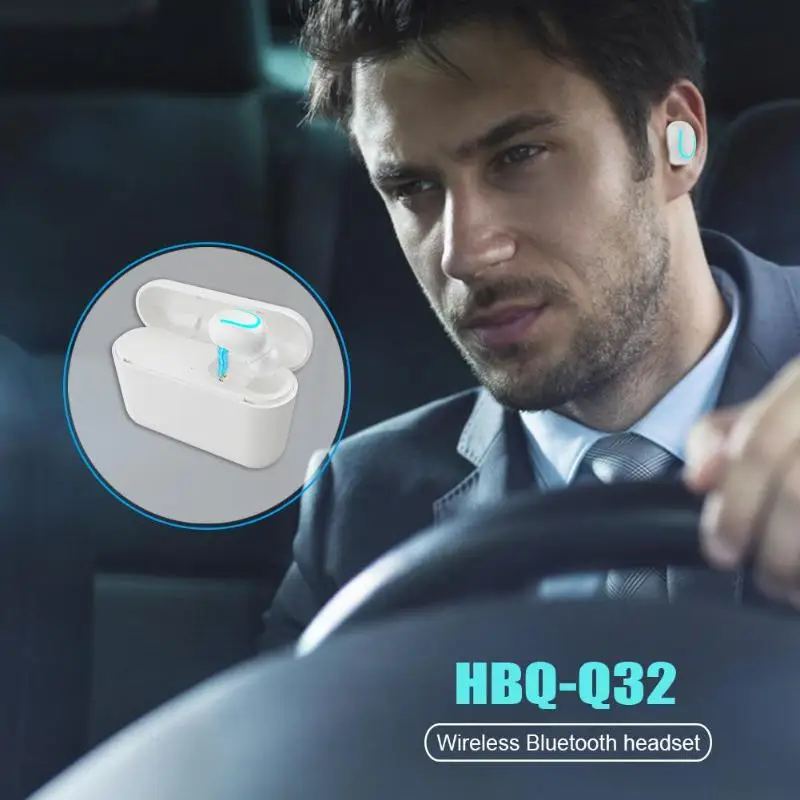 HBQ-Q32 U тип одиночный двойной Bluetooth наушники мини беспроводная стерео гарнитура с микрофоном