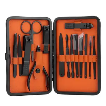 

Manicure Cutters 15pcs Stainless Steel Nail Art Tool Set Manicure Pedicure Face Care Kit Black Nail Cutter