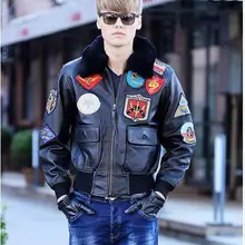 Новинка, летный Топ, пистолет, кожаная куртка, толстая, свободная, большие размеры, S-XXL, шерстяной воротник, натуральная овчина, мужская военная куртка A2, Куртка Пилота