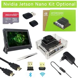 Оригинальный Nvidia Jetson нано развивающий набор + чехол + Мощность адаптер дополнительные | SD карты | 8MP Камера | 7 дюймов ЖК-дисплей | Вай-Фай