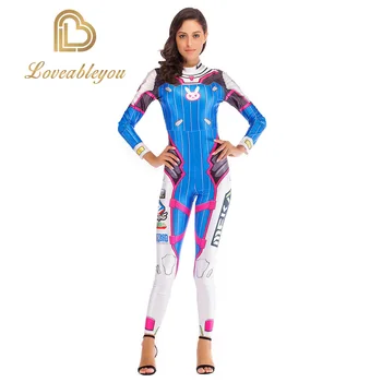 

Game OW D.VA Cosplay Costume Dva Mercy Cosplay Anime Bodysuit Halloween Costumes For Women Plus Size Jumpsuit