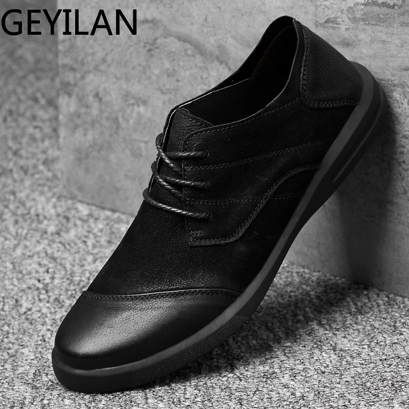 

Fashion Genuine Leather winter Casual Shoes Quality lace up Men Handmade sewing Vintage Loafers Flats Sneakers shoes men o4