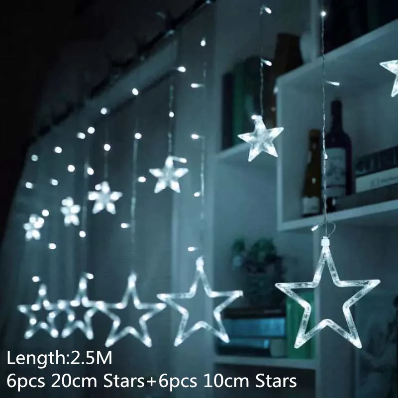 12 big star-white Счастливого Рождества украшения для дома комнатные светодиодные светильники рождественские украшения год Navidad Рождество Декор Рождество Kerst - Цвет: 12 big star-white