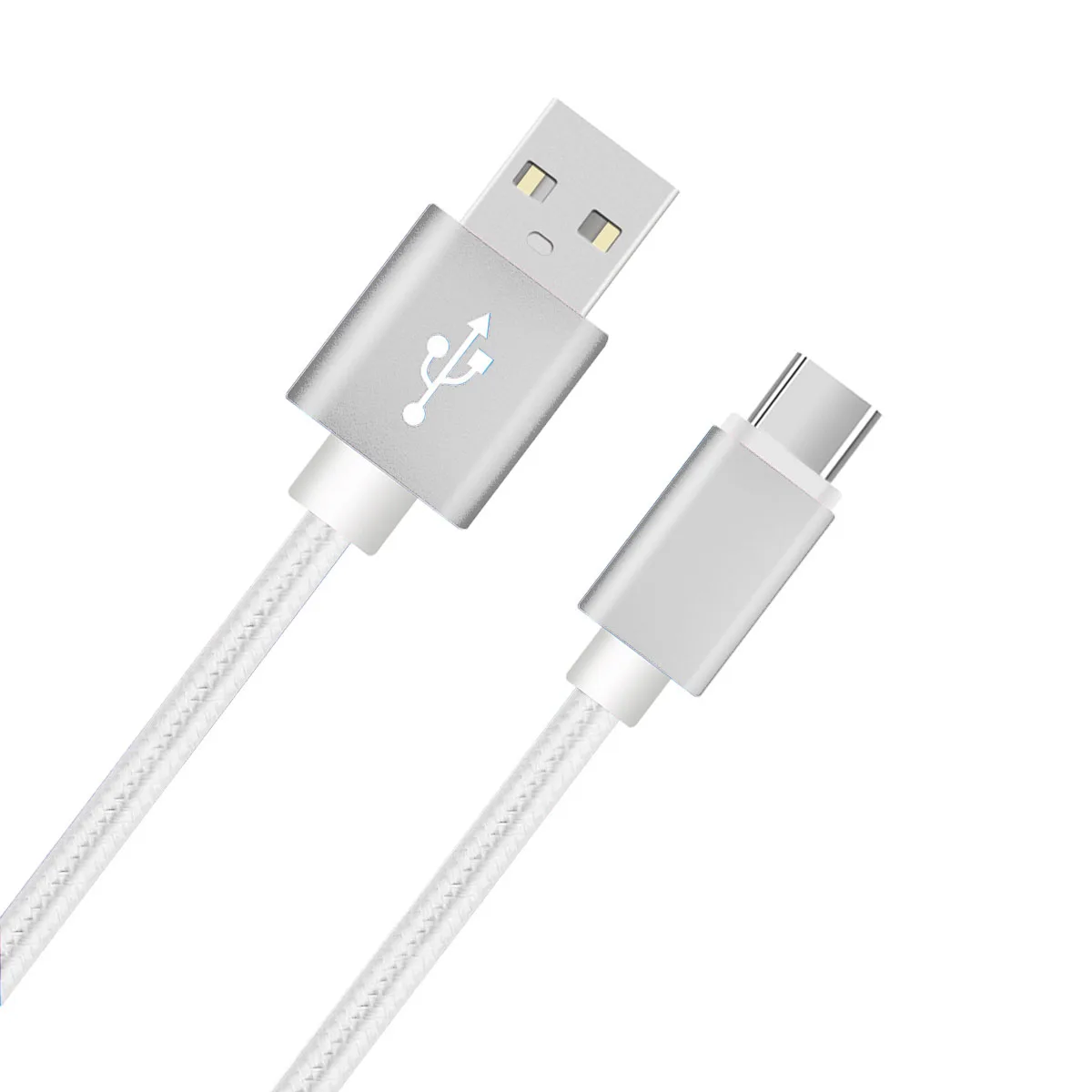 Silver Тип usb C кабель для Xiaomi Mi 8 Тип-C данных Шнур для huawei P20 Pro Быстрая зарядка кабель для samsung Galaxy S8 удлиненные - Цвет: Silver