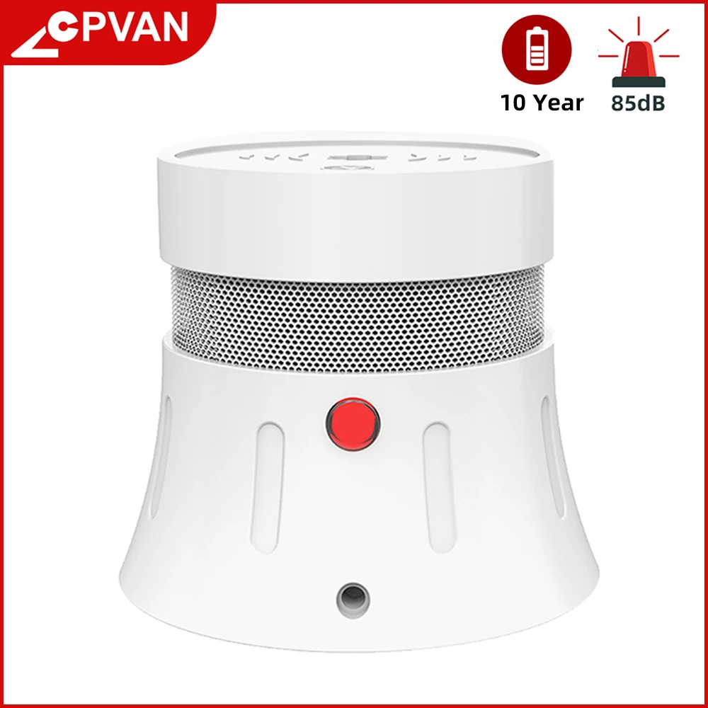 CPVAN Independent Smoke Detector Alarm 10 Years Battery EN14604 CE Certified Standalone Fire Detection Alarm Sensor Security