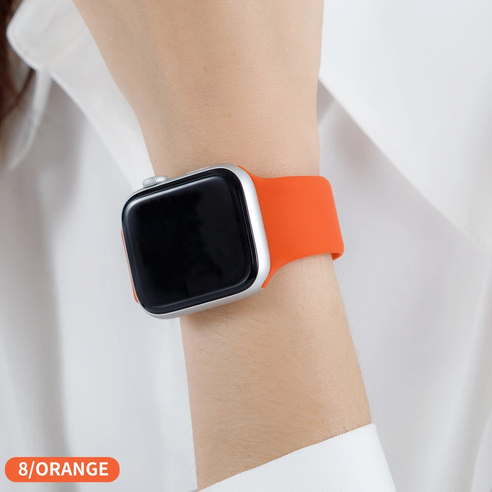Orange Ремешок для Apple Watch 38 мм 42 мм iWatch 4 ремешка 44 мм 40 мм спортивный силиконовый ремень браслет Apple watch 5 4 3 2 Аксессуары для ремешка - Цвет ремешка: Orange