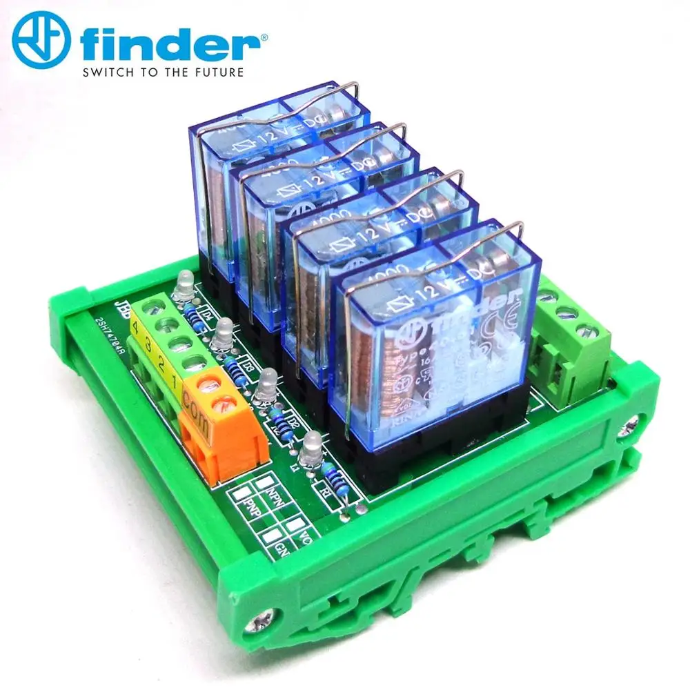 Релейный модуль FINDER 4 way 8 way релейный модуль SPDT модуль 12V 24V DC 16A 40,61 PLC Плата усилителя PNP/NPN Универсальный